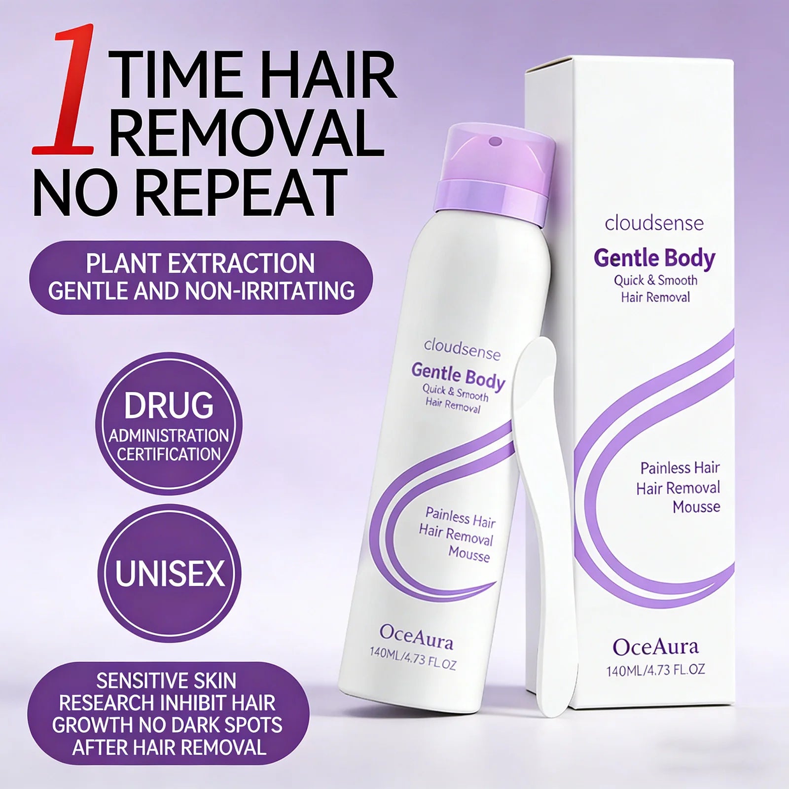 Hair Removal Mousse Pain Free Depilatory Underarm Leg Arm Body Long-Lasting Growth Inhibitor Smooth Skin Care Foam Mousse Spray
